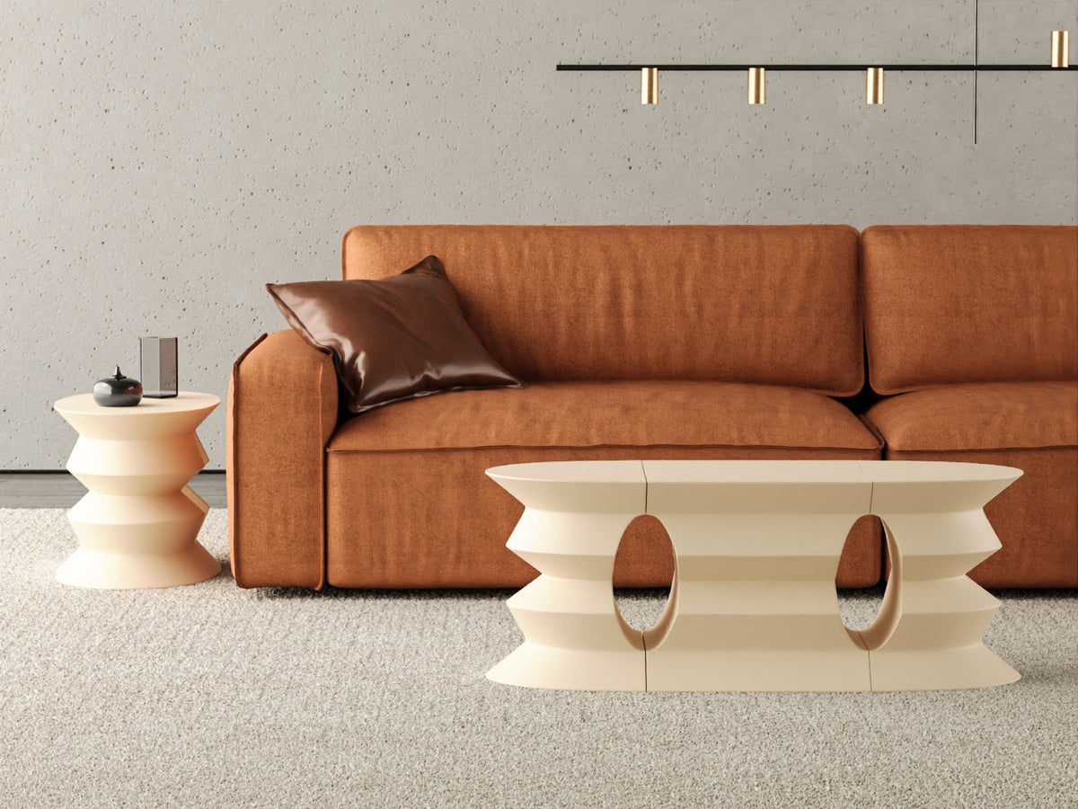 Puzzle Orta Sehpa, Fildişi - 102x38 Cm - 0