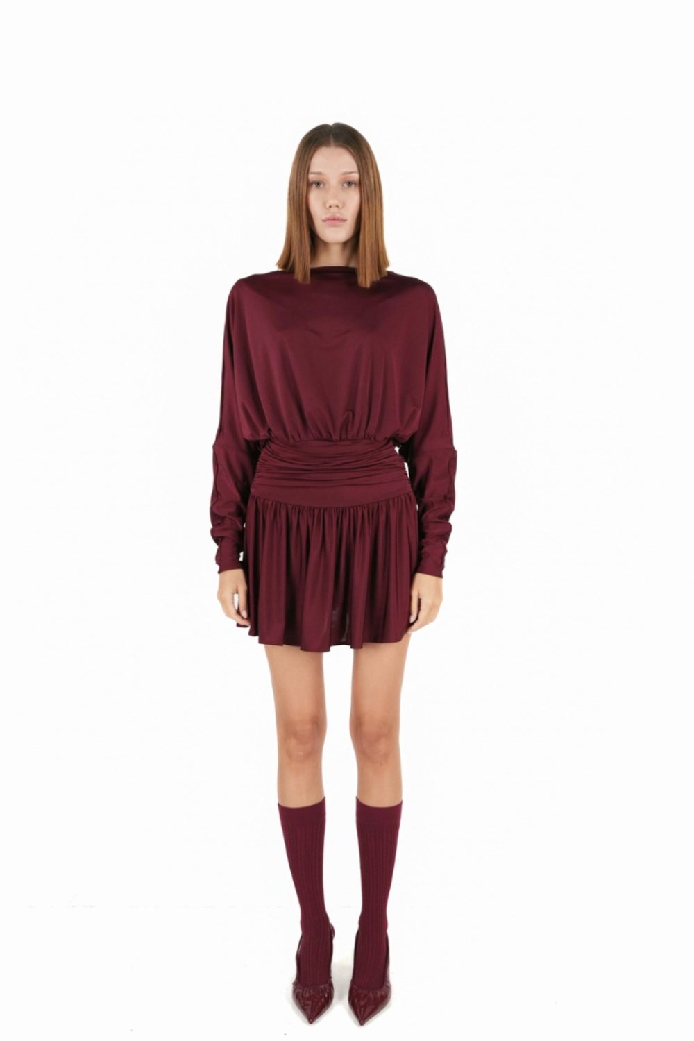 Zhiva-Lurenz Dress In Claret Red-Elbise-1-Milagron.com