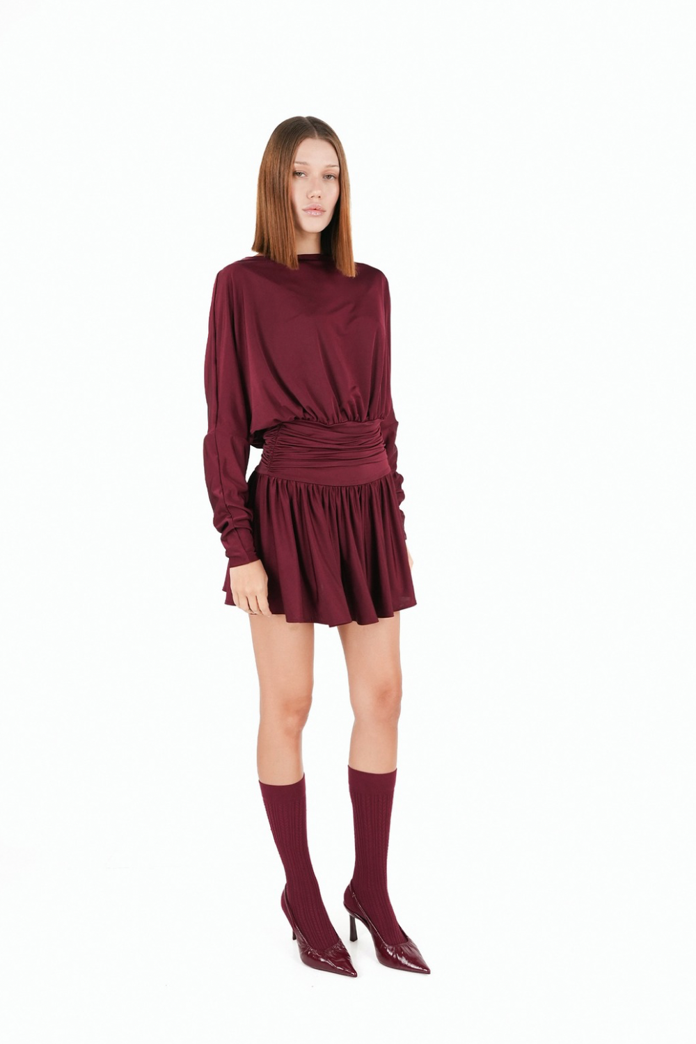 Zhiva-Lurenz Dress In Claret Red-Elbise-2-Milagron.com