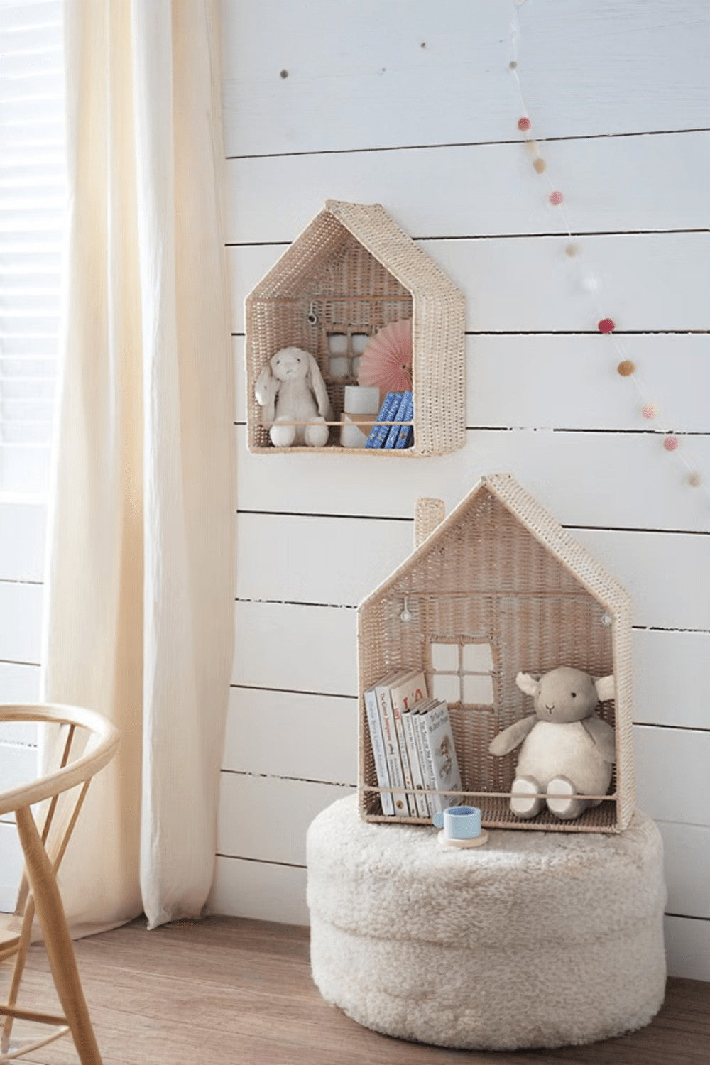 Zoa Collection-Ev Şeklinde Rattan Kitap Rafı-Duvar Dekorları-4-Milagron.com