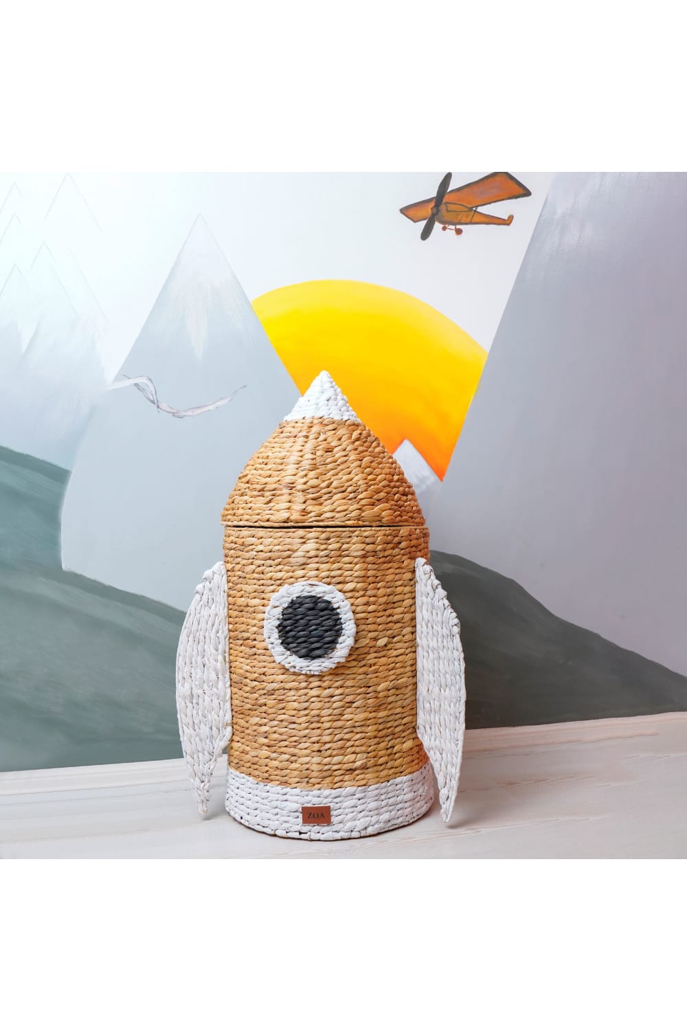 Zoa Collection-Kapaklı Rattan Roket Oyuncak Sepeti-Sepet-5-Milagron.com