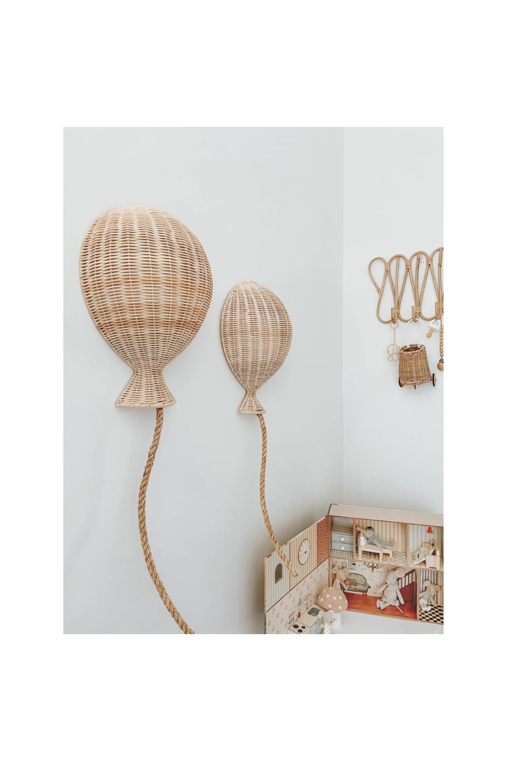 Zoa Collection-Rattan Küçük Boy Balon Duvar Dekoru-Duvar Dekorları-5-Milagron.com