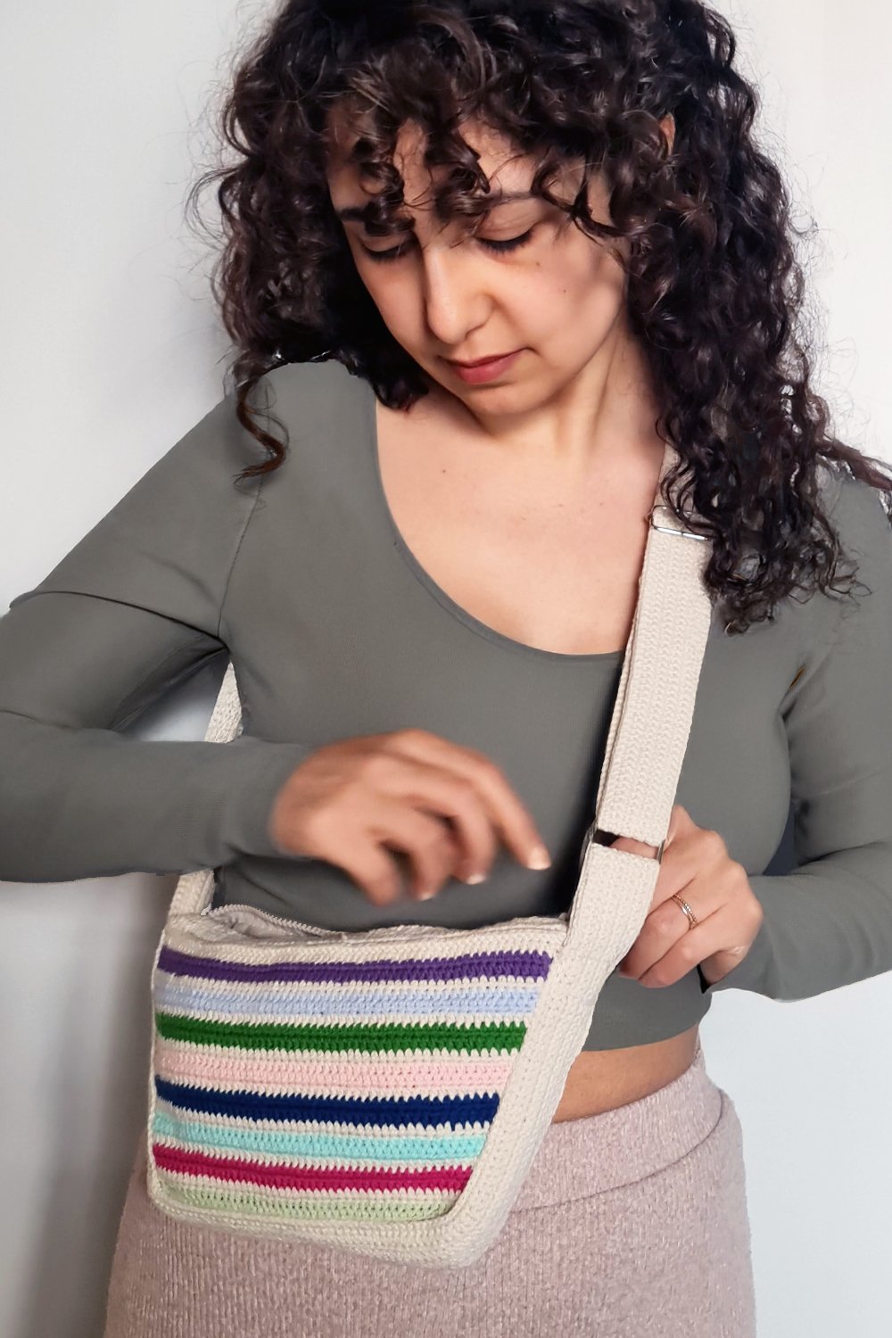 Zone Design Store-El Örgüsü Bel Çantası | Lino-Bel Çantası-3-Milagron.com