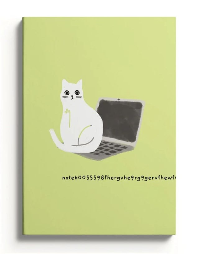 Ohh Deer Ken The Cat Tasarımı A5 128 Sayfa Yumuşak Kapak Çizgili Defter Laptop 9494