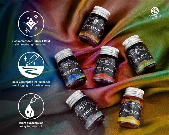 Octopus Fluids Celestial Glitter Mürekkep Seti 10 Ml