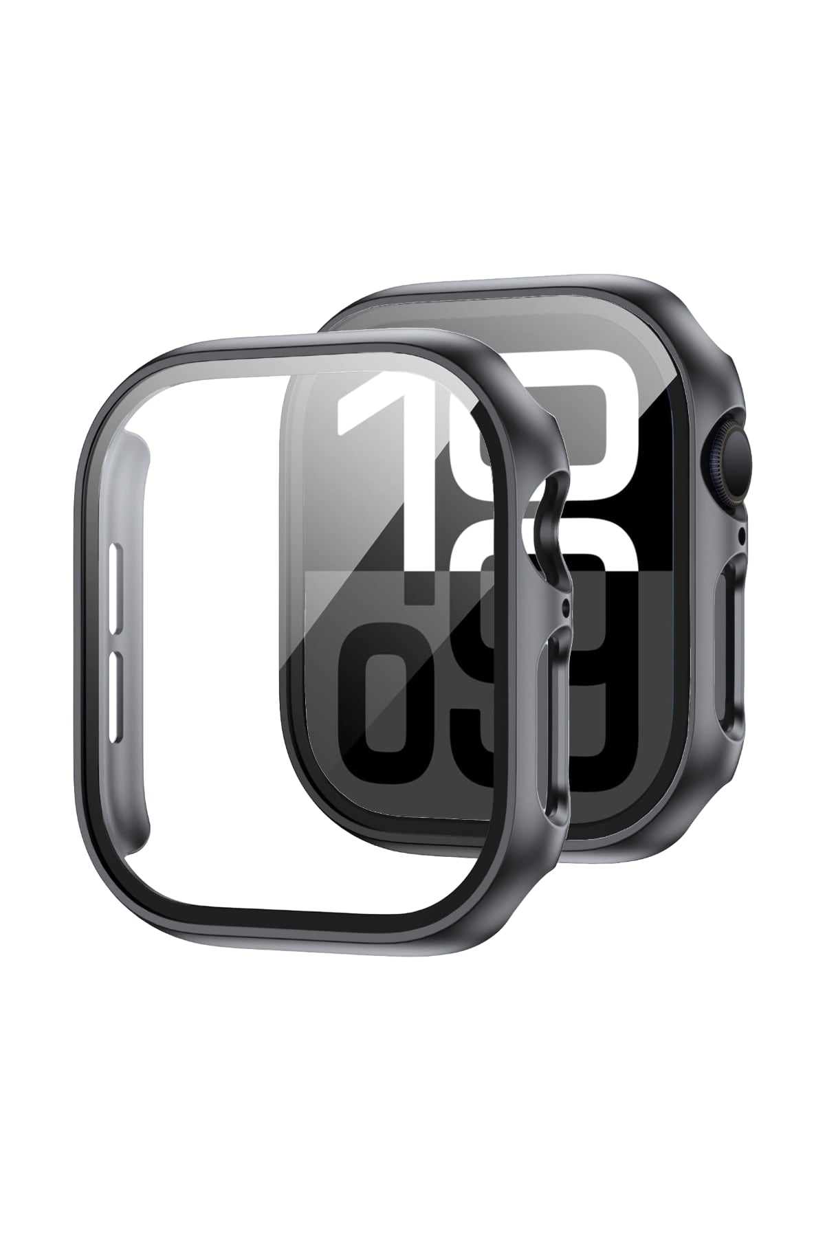 Apple Watch Uyumlu Ekran Koruyucu Koyu Gri Renkli Kasa