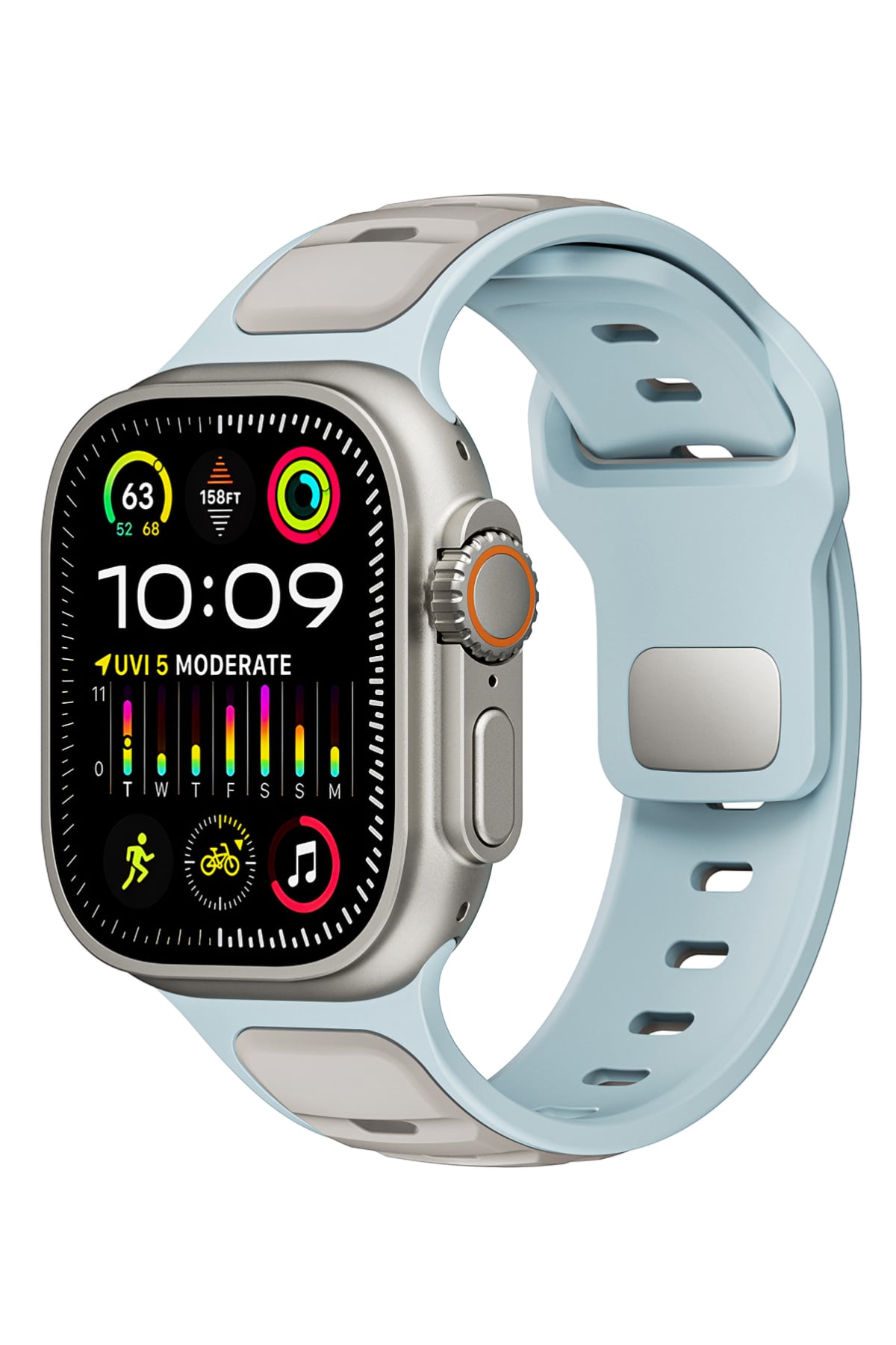 Apple Watch Ultra Uyumlu Dualflex Kordon Skyfade