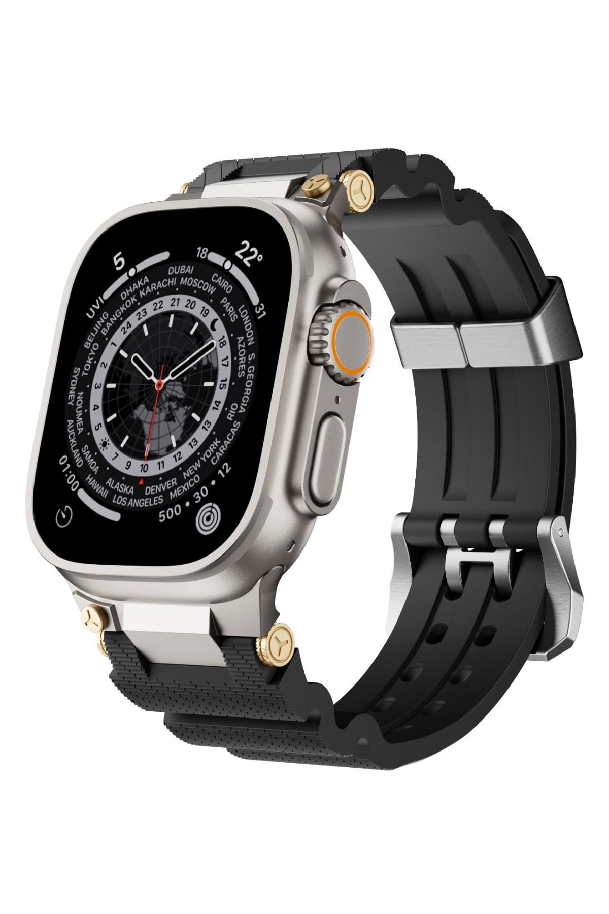 Apple Watch Ultra Uyumlu Gripline Kordon Blackout