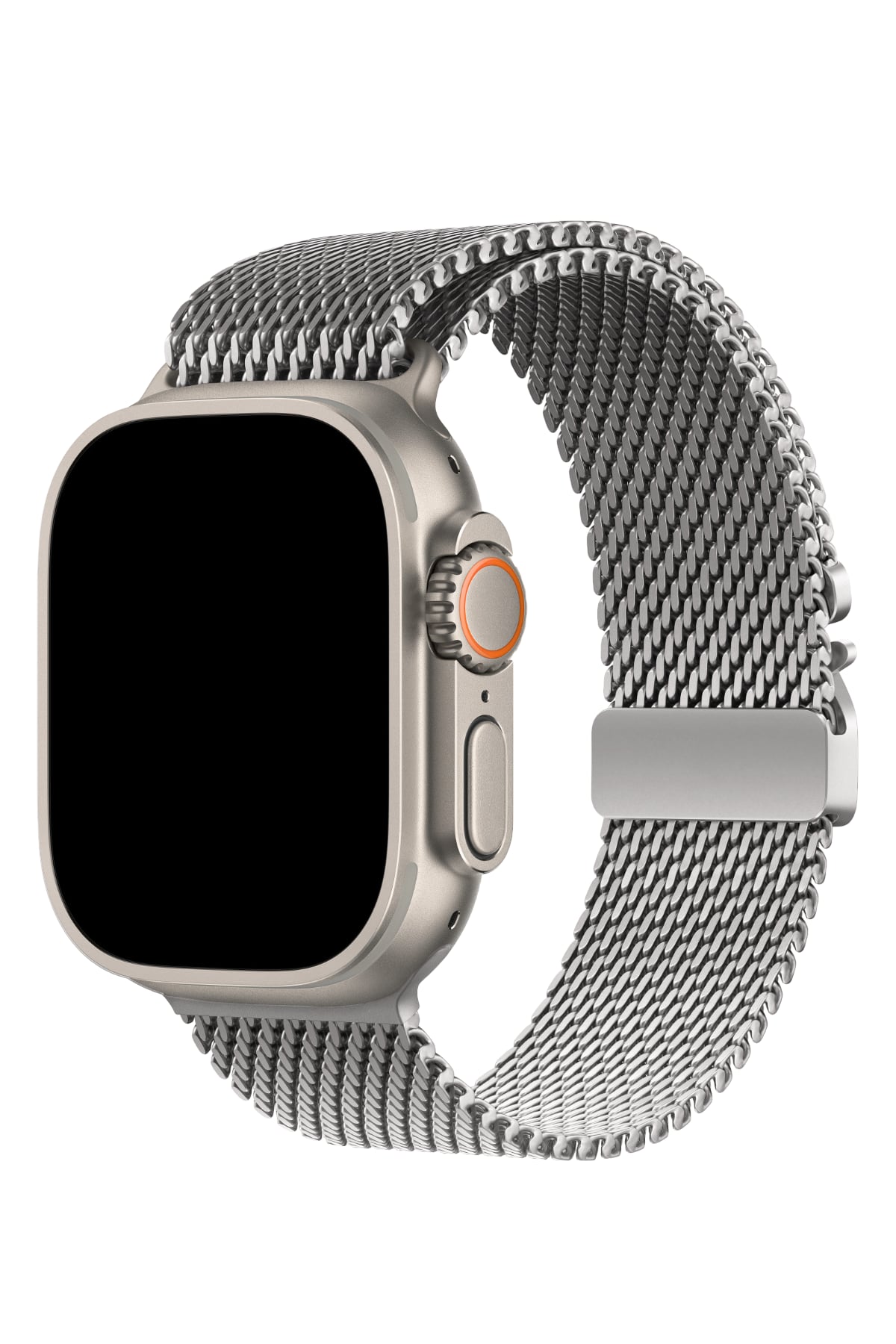 Apple Watch Ultra Uyumlu Kalın Örgü Milano Loop Gümüş Gri