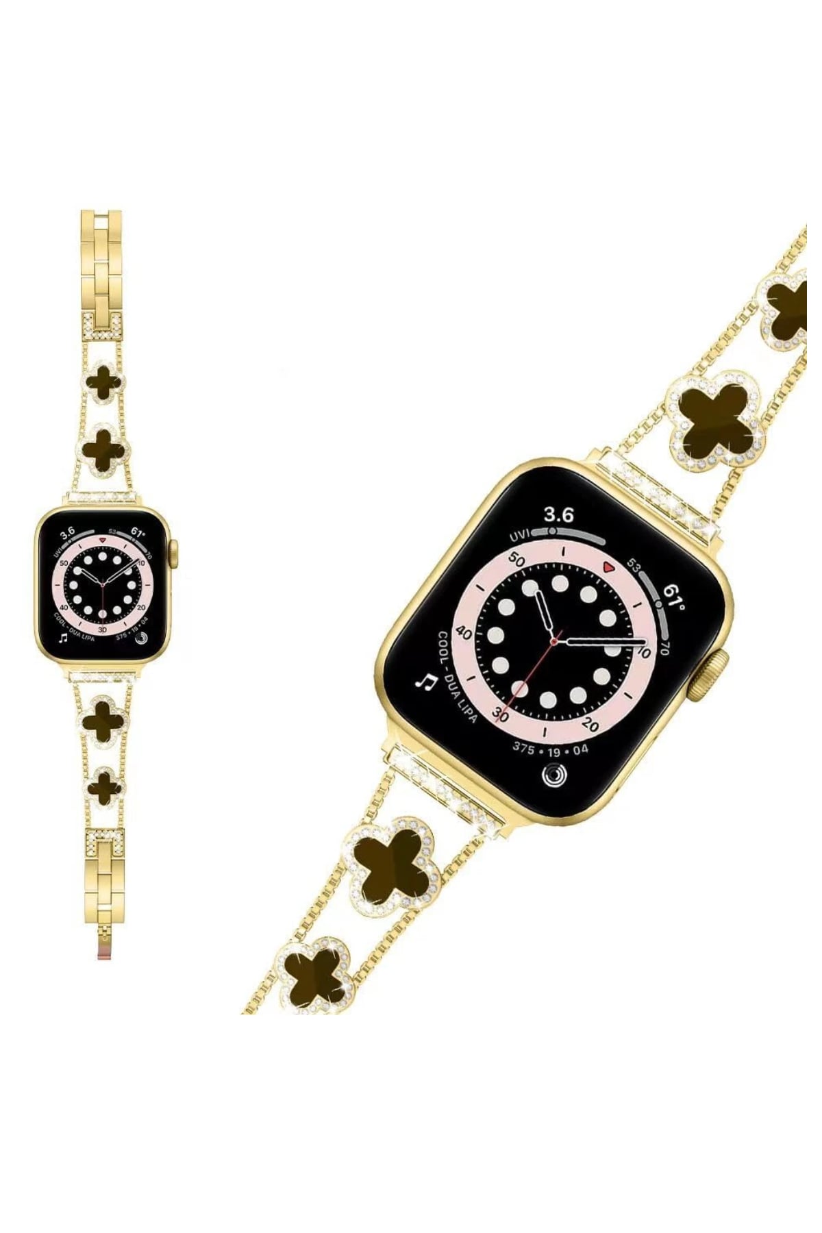 Apple Watch Uyumlu Clovella Metal Kordon Noir Gold