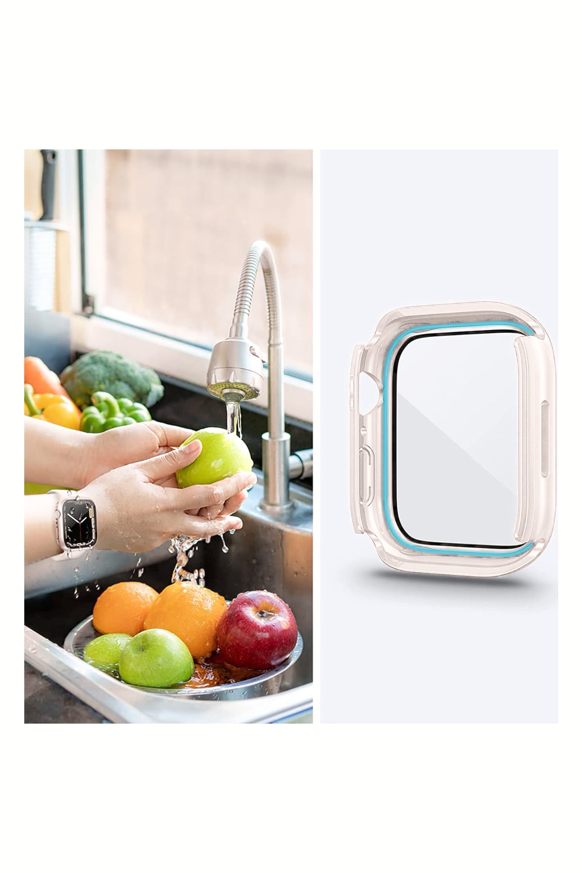 Apple Watch Uyumlu Ekran Koruyucu Kasa Suya Dayanıklı Tearose