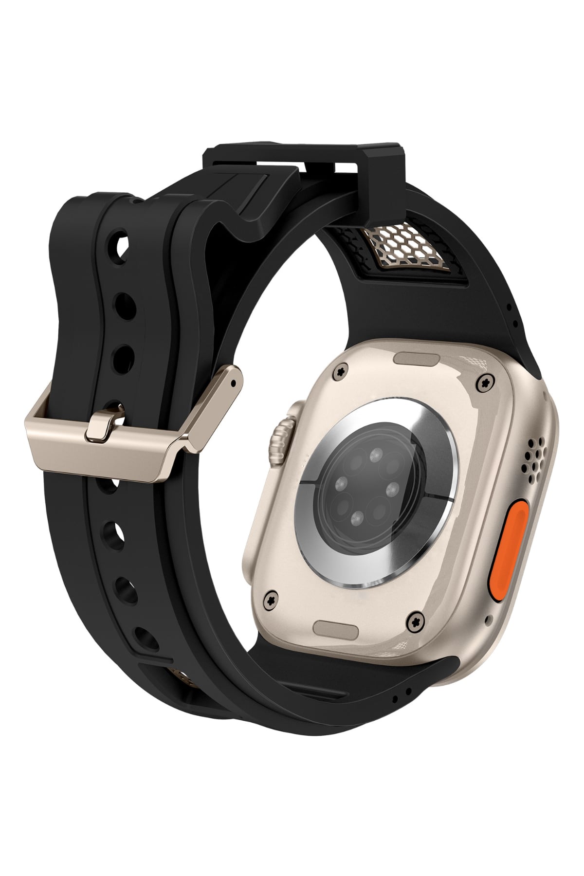 Apple Watch Uyumlu Hexagon Loop Silikon Kordon Siyah