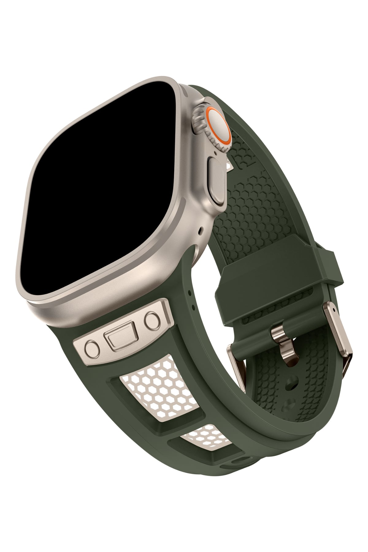 Apple Watch Uyumlu Hexagon Loop Silikon Kordon Yeşil