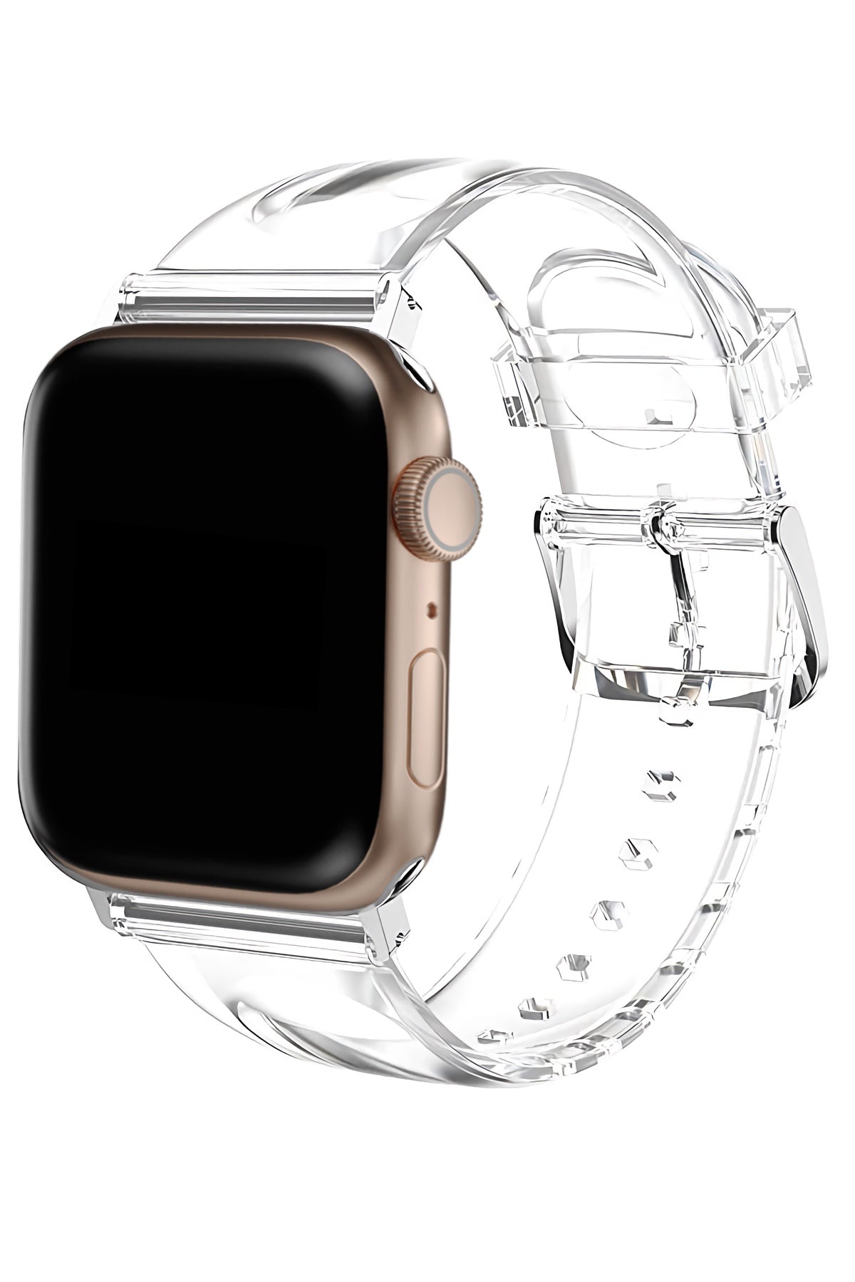 Apple Watch Uyumlu Şeffaf Silikon Kordon Shadow