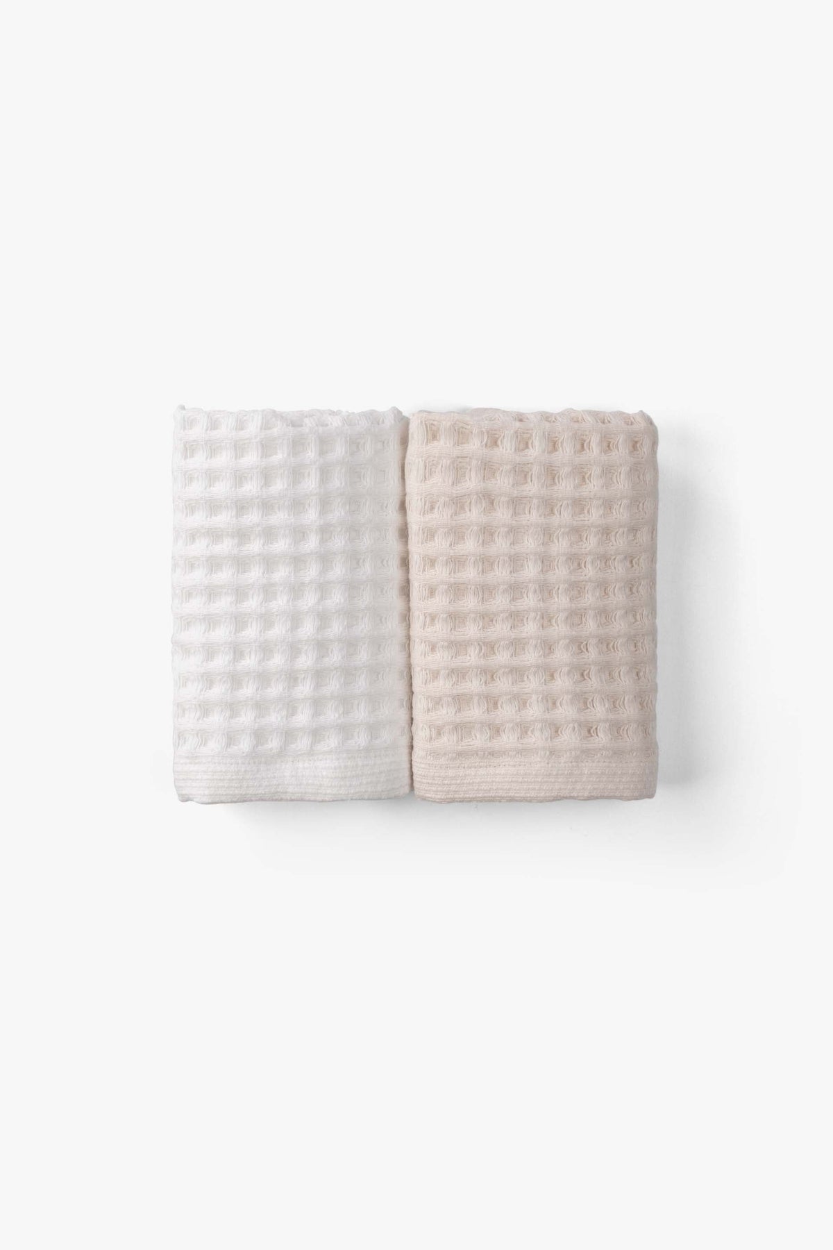 Aqua Line Waffle El Havlusu Seti | Krem & Beyaz | %100 Pamuk | 30x50 cm