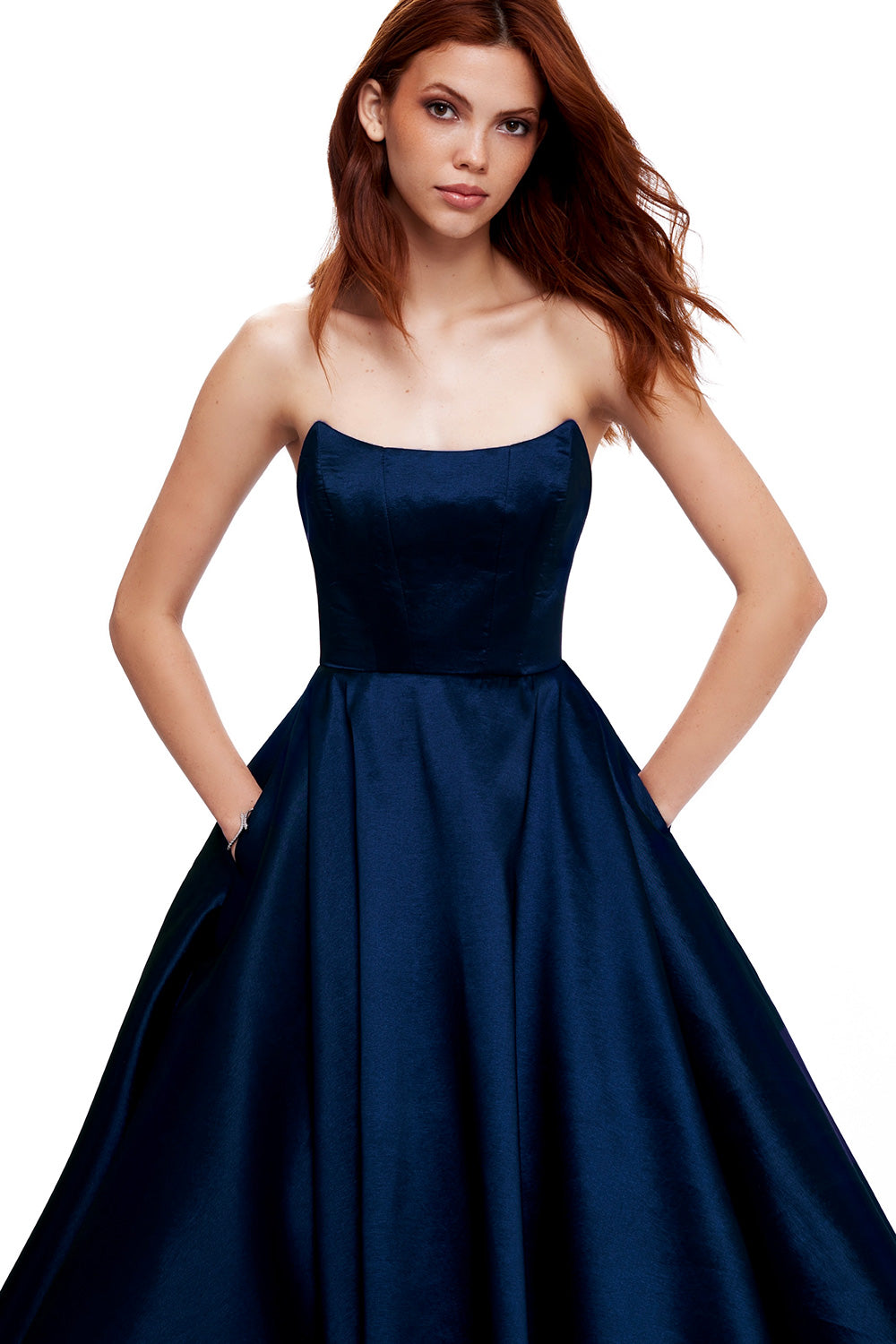 Esotte-Audrey Lacivert Midi Elbise-Elbise-2-Milagron.com