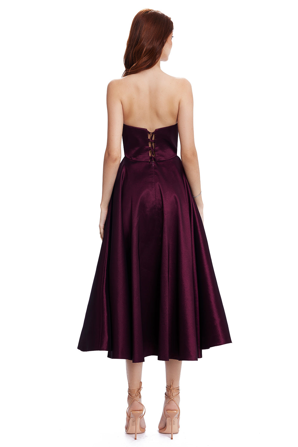 Esotte-Audrey Midi Mürdüm Elbise-Elbise-2-Milagron.com