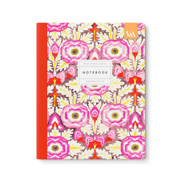 Ohh Deer V&A Tasarımı 8X10 64 Sayfa İNce Kapak Çizgili Defter Neon Floral Symmetrical Primrose Exercise Book 12557