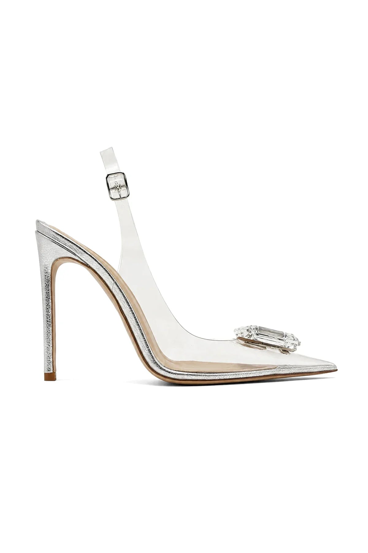 Bellina Deri & Şeffaf 10 Cm Stiletto