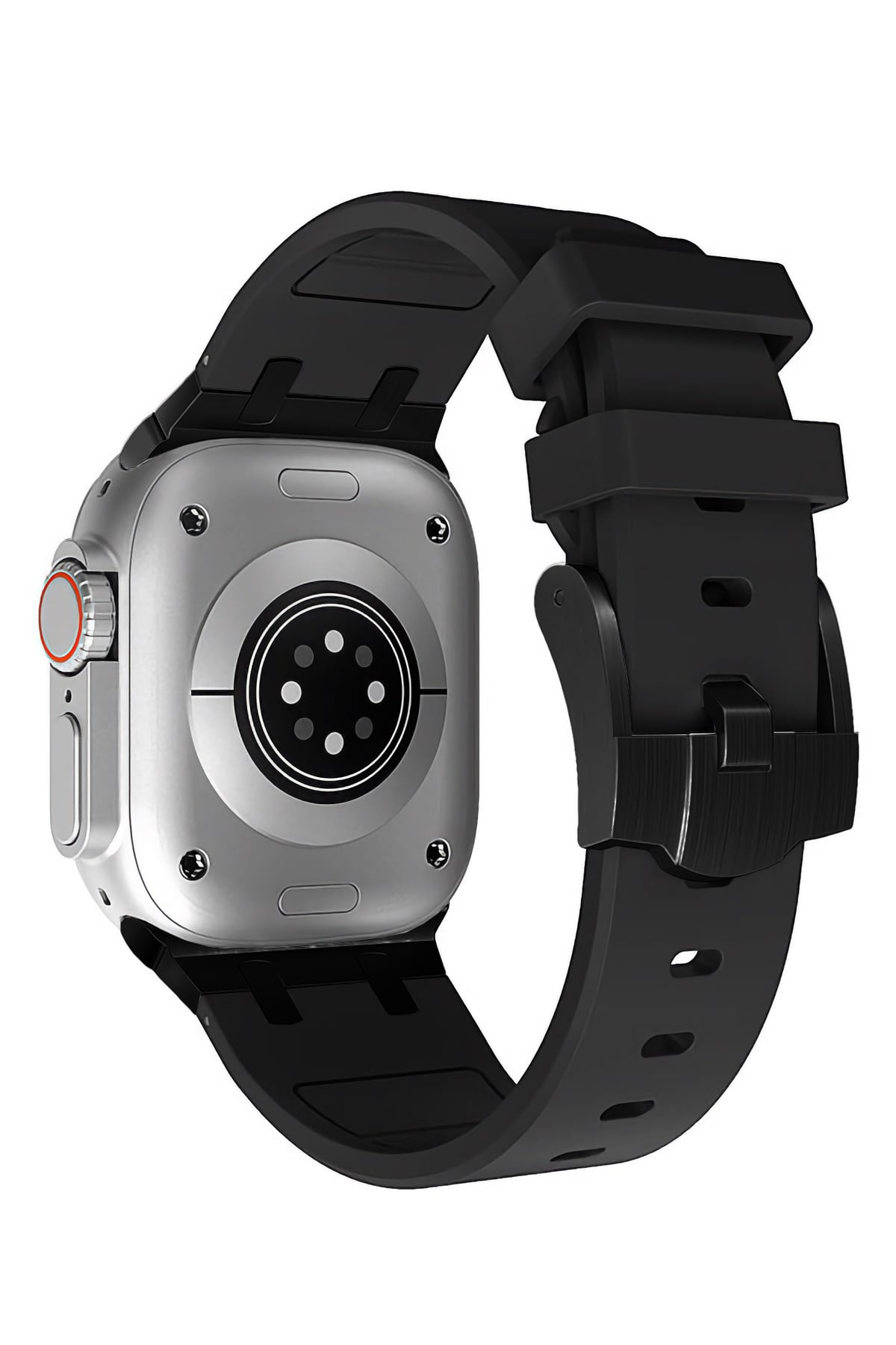 Apple Watch Ultra Uyumlu Royal Loop Rubber Kordon Black Coal