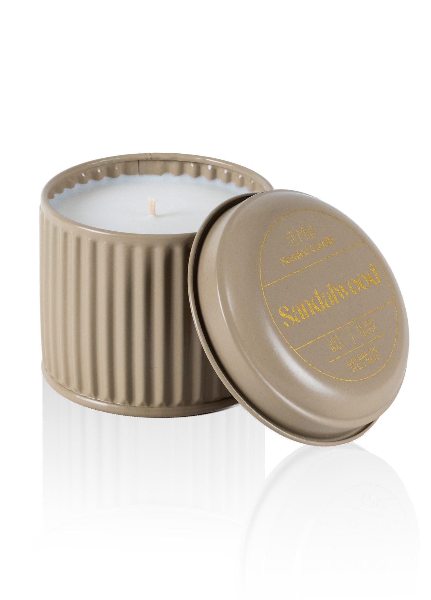 Calm Sandal Ağacı Kokulu Kahve Kapaklı Mum 600 Gr