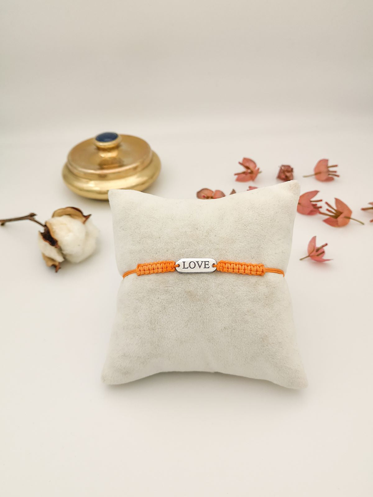 ’’Love’’ Motto Gümüş Turuncu BiLekliK