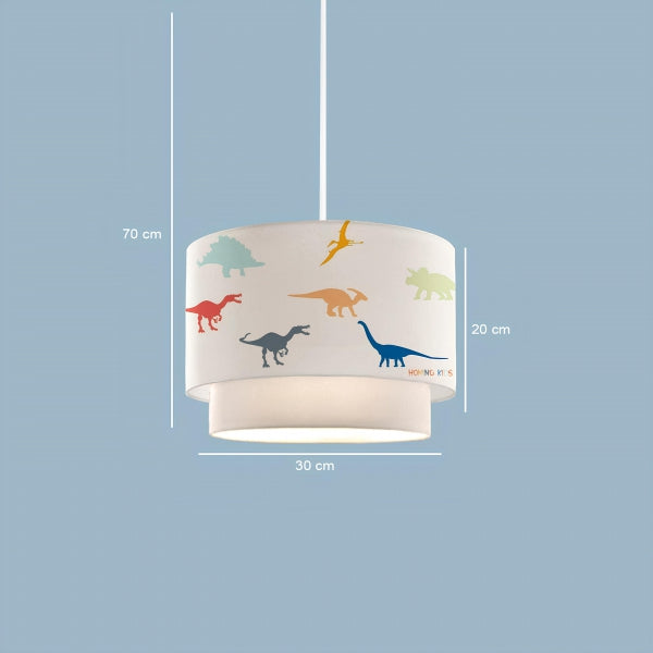 Dinozorlar Kids Kumaş Baskılı Pasta Çocuk Odası Sarkıt Lamba