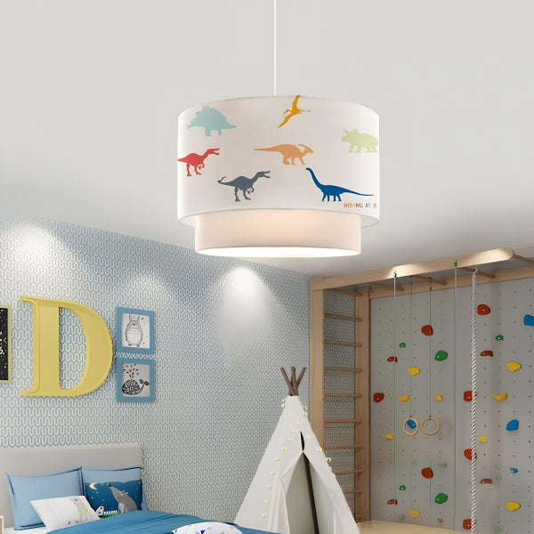 Dinozorlar Kids Kumaş Baskılı Pasta Çocuk Odası Sarkıt Lamba