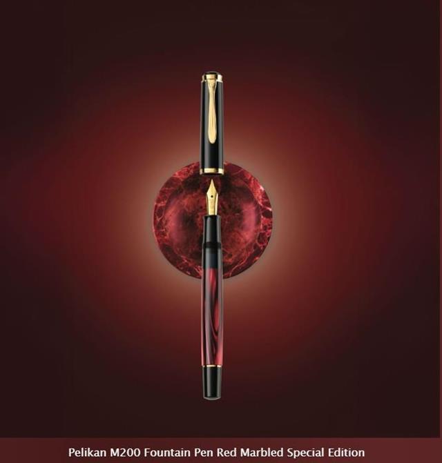 Pelikan Classic M200 Special Edition Dolma Kalem Marbled Red M Uç