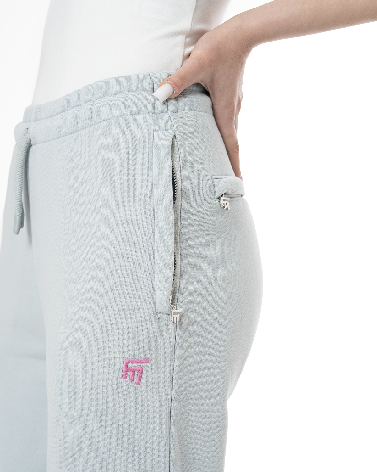 Kadin Relaxed Fit Fm Icon Nakişli Jogger - Mavi