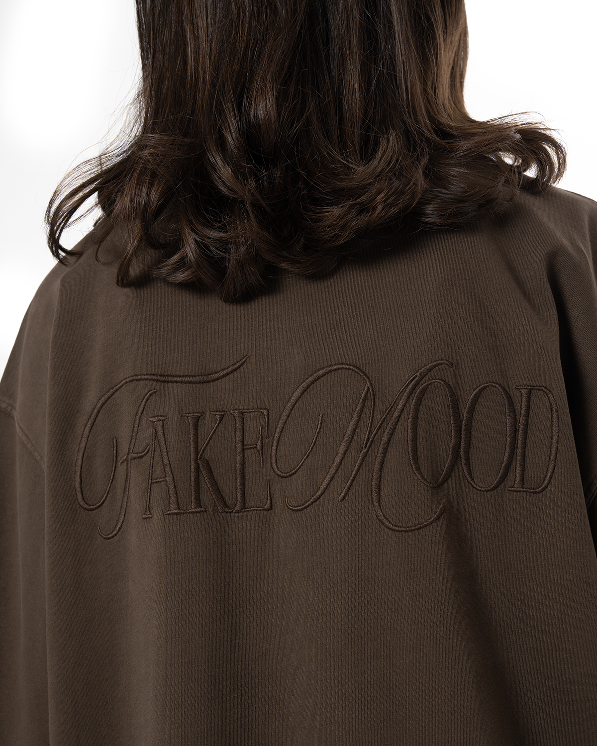 Erkek Oversize Fakemood Nakişli TiŞört - Kahverengi