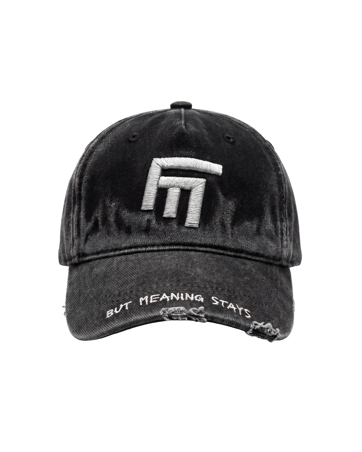 Unisex 3D Fm Icon Nakişli Yipratmali Denim Cap - SiYah