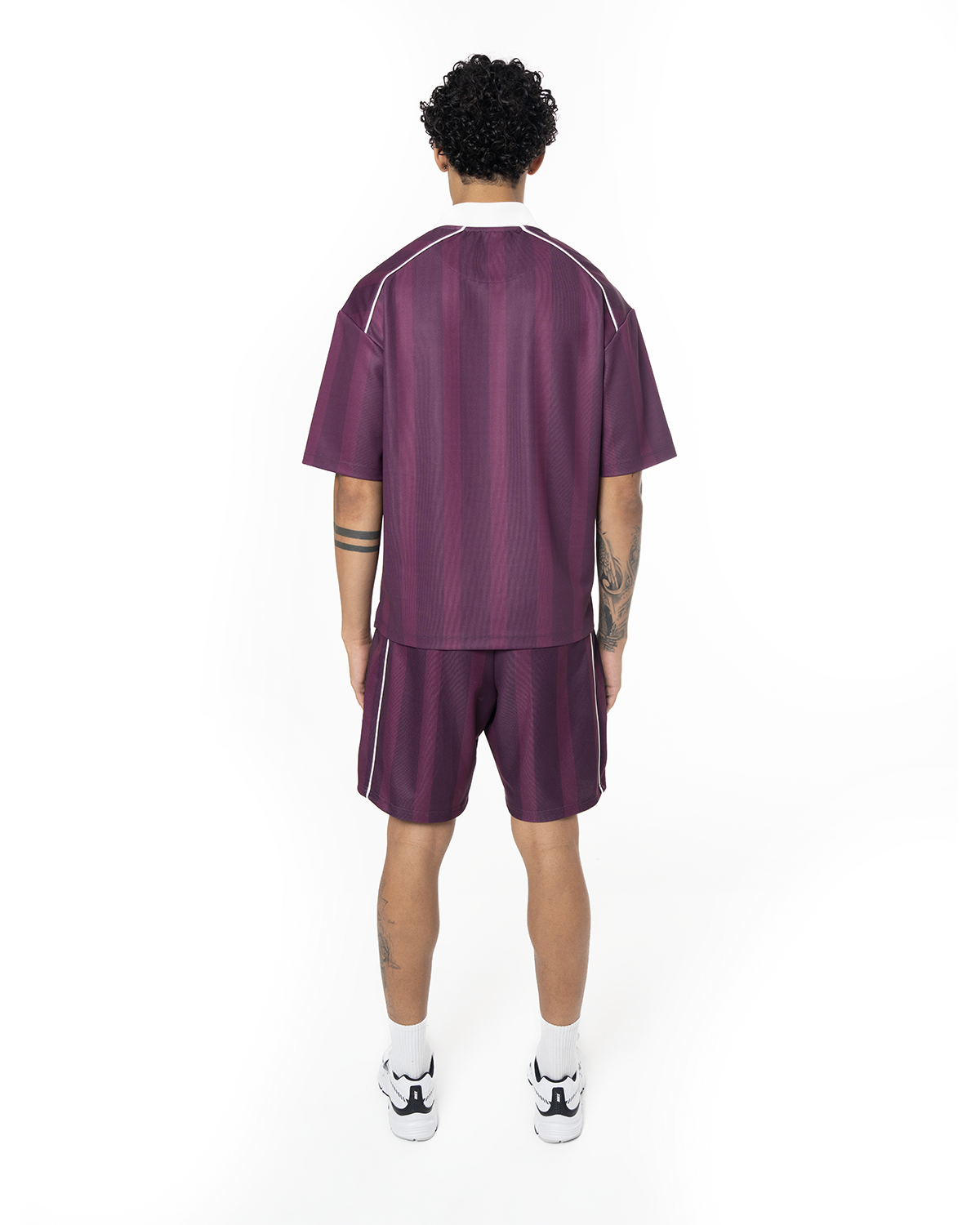 Erkek Oversize Jersey Kumaş Fm Icon Logo Detayli Şort - Mor