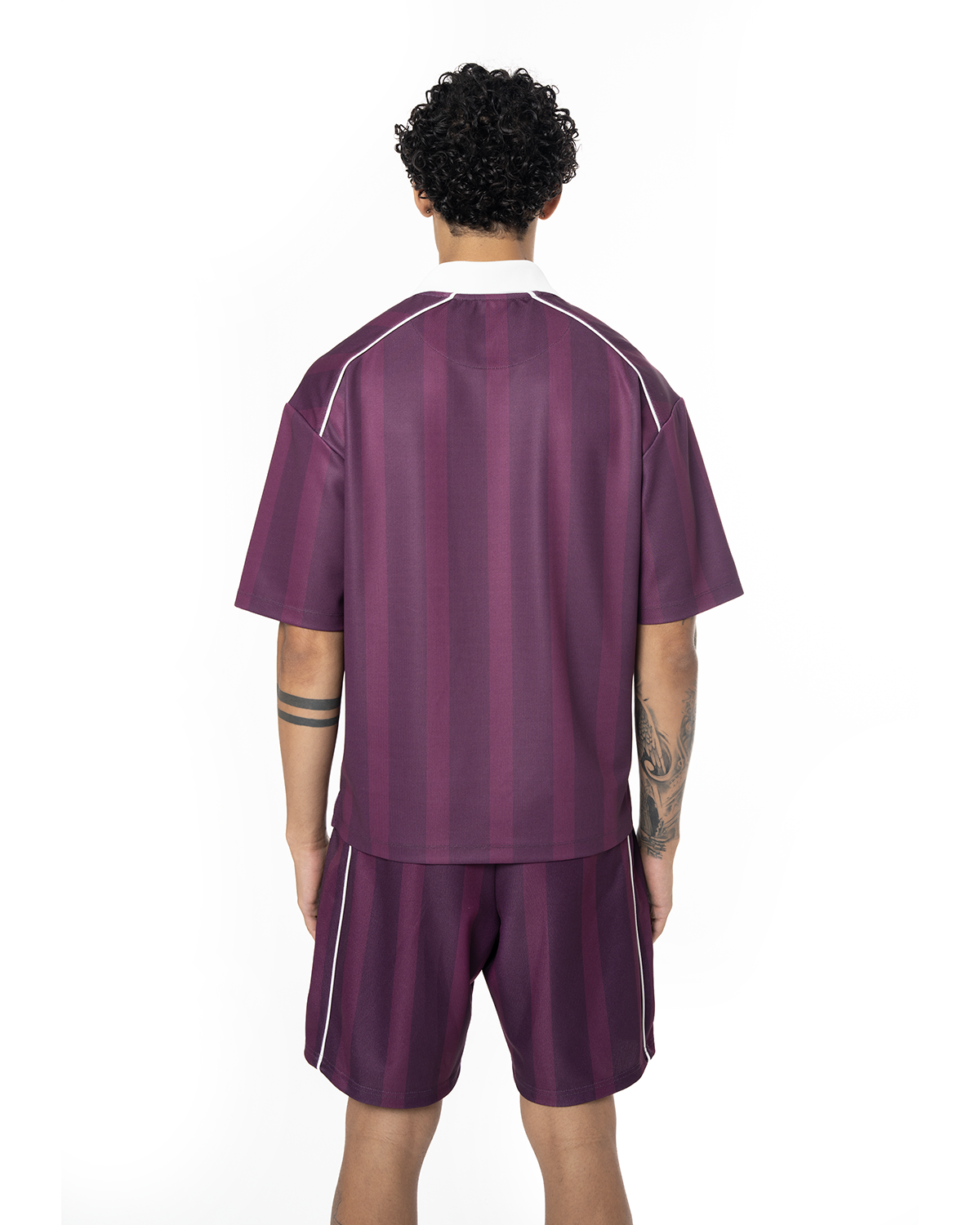 Erkek Oversize Polo Yaka Jersey Fakemood Forma - Mor