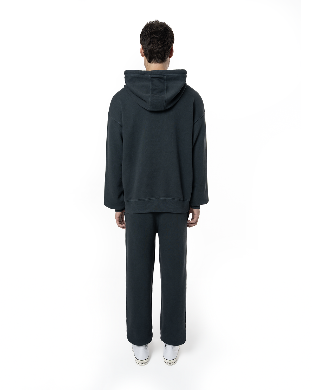 Erkek Oversize Fm Icon Nakişli Hoodie - SiYah