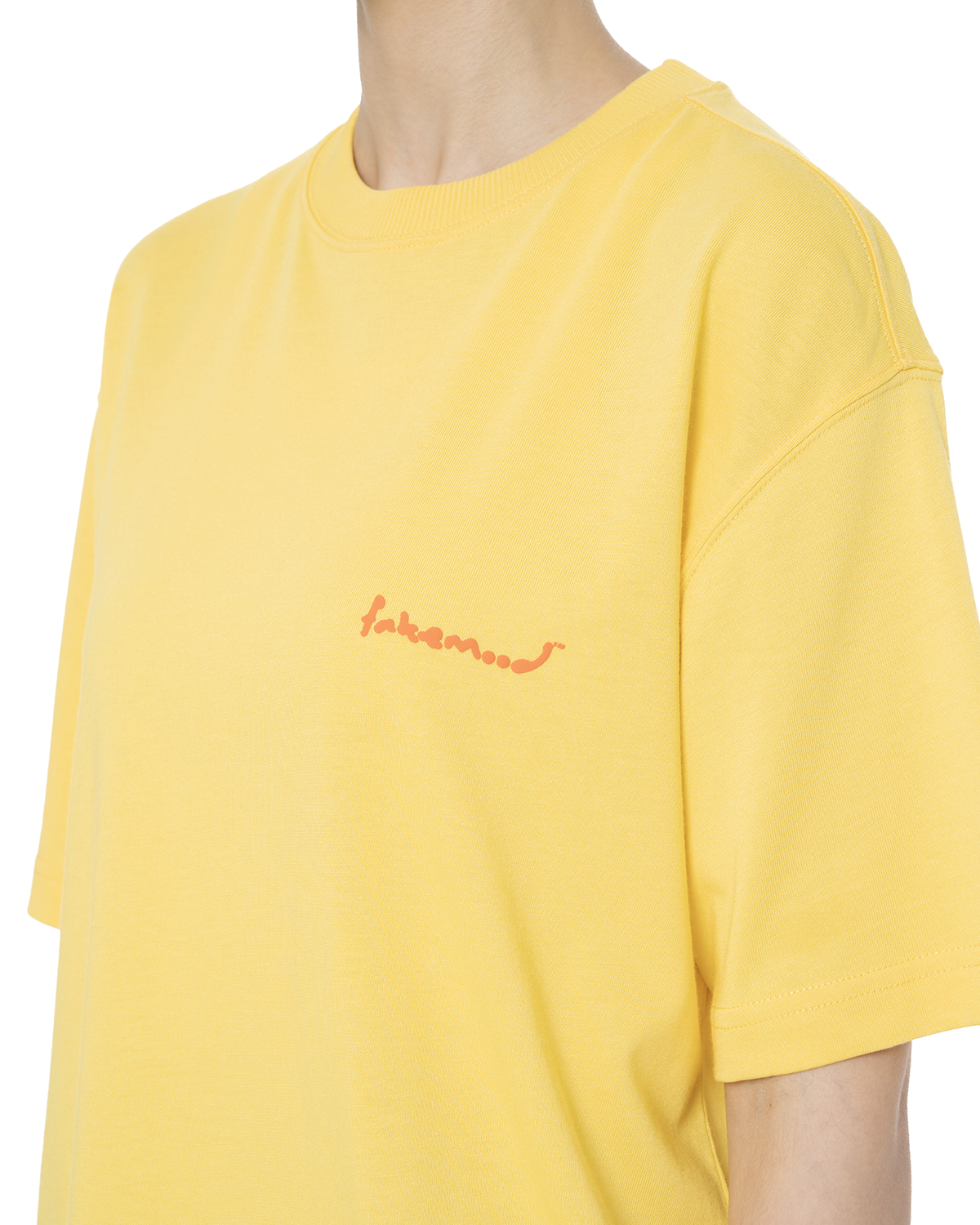 Kadin Oversize 2000'S Puff Baskili TiŞört - Neon Sari