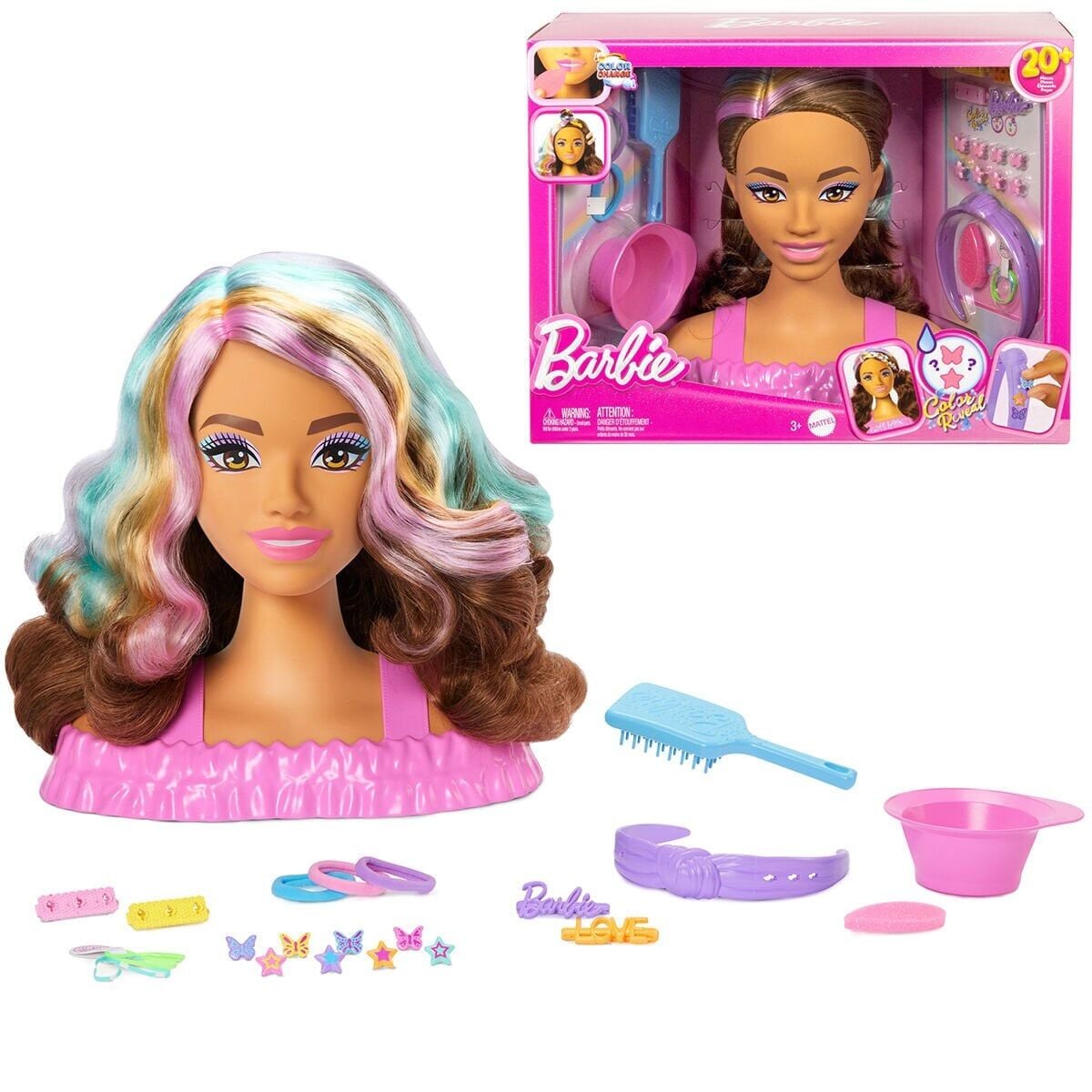 Jfg82 Barbie Saç Tasarımı Büstü - Kahverengi Saçlı