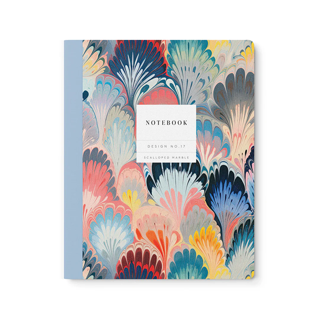 Ohh Deer Kaleido Tasarımı 8X10 64 Sayfa İNce Kapak Çizgili Defter Design No.17 Scalloped Marble 11755