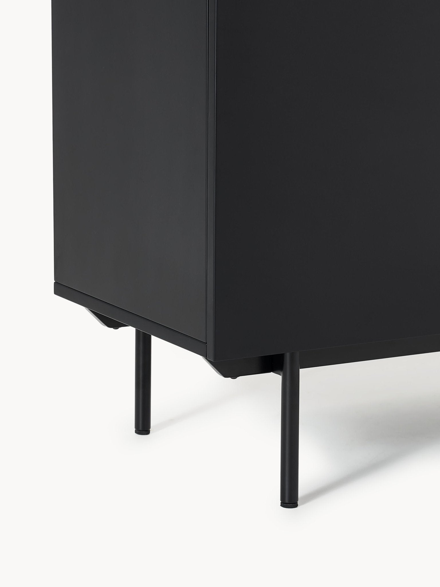 Elona Modern Minimalist Dresuar, Mat Siyah, 200 Cm