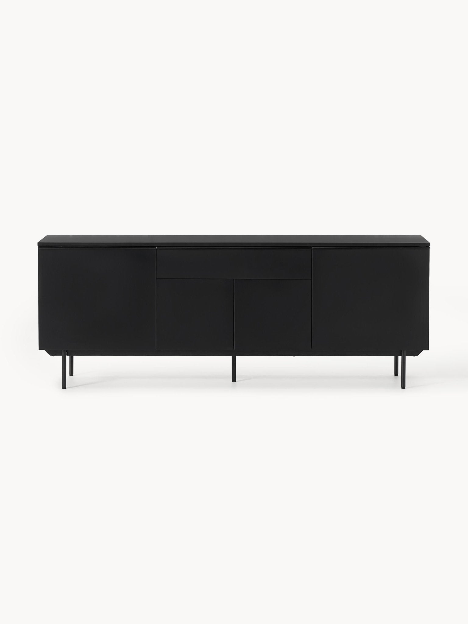 Elona Modern Minimalist Dresuar, Mat Siyah, 200 Cm
