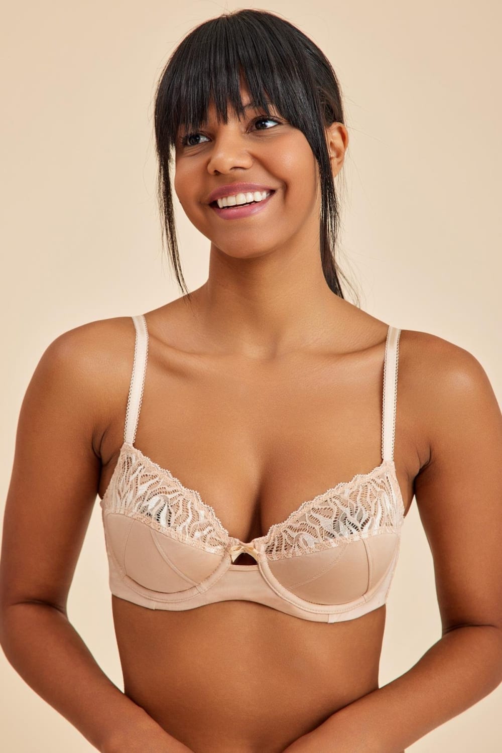 Amarelle-Emma Ten Balenli Dantelli Dolgulu Yarım Kap Sütyen-Sütyen-3-Milagron.com