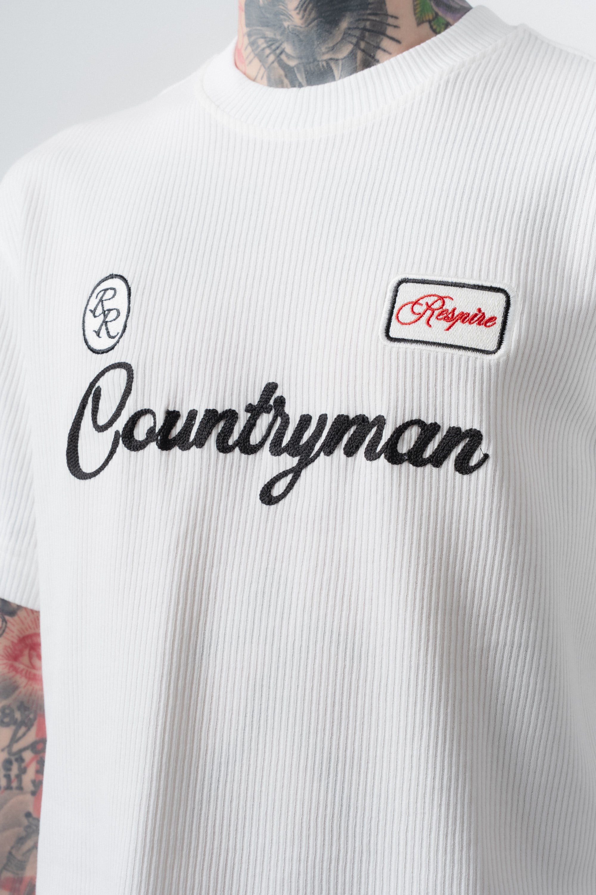 Erkek Countryman Nakışlı Regular Fit T-Shirt Şort Takım Ekru