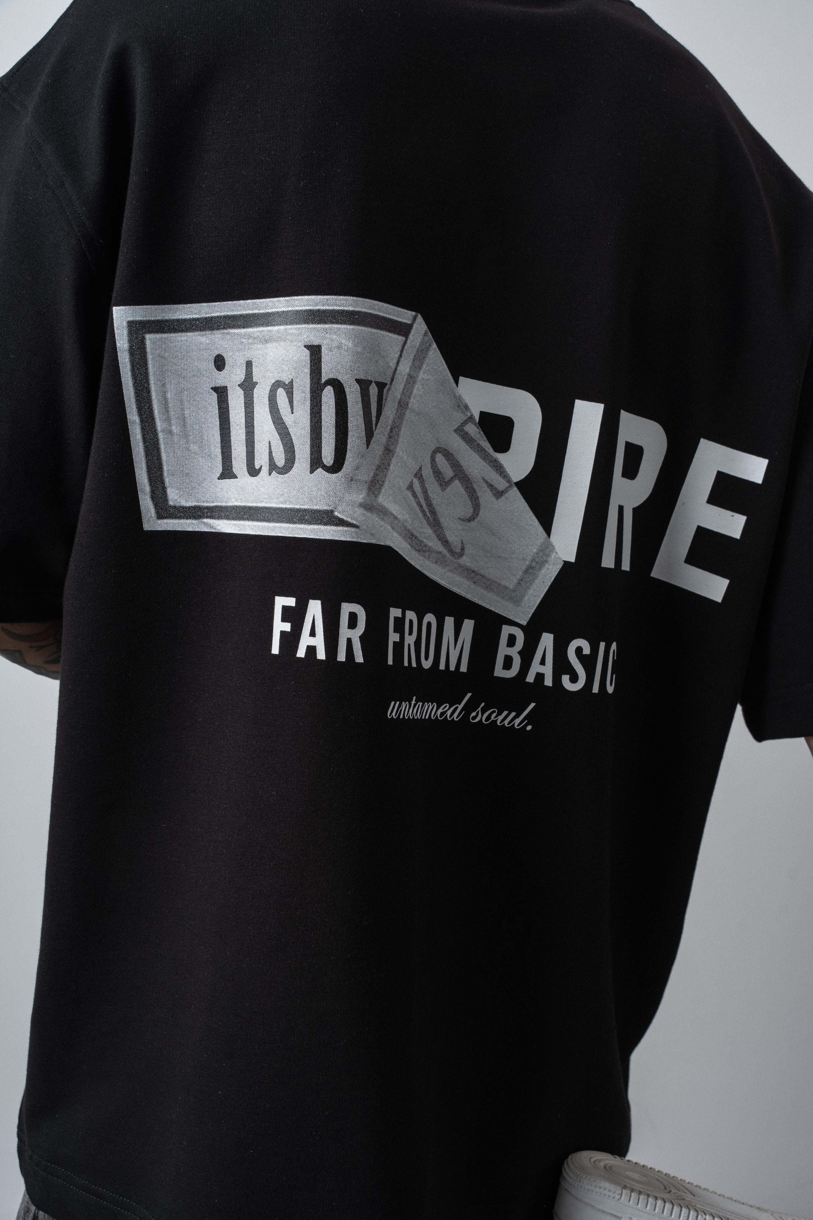 Erkek Respire X Itsbyzey Baskılı Oversize T-Shirt Siyah