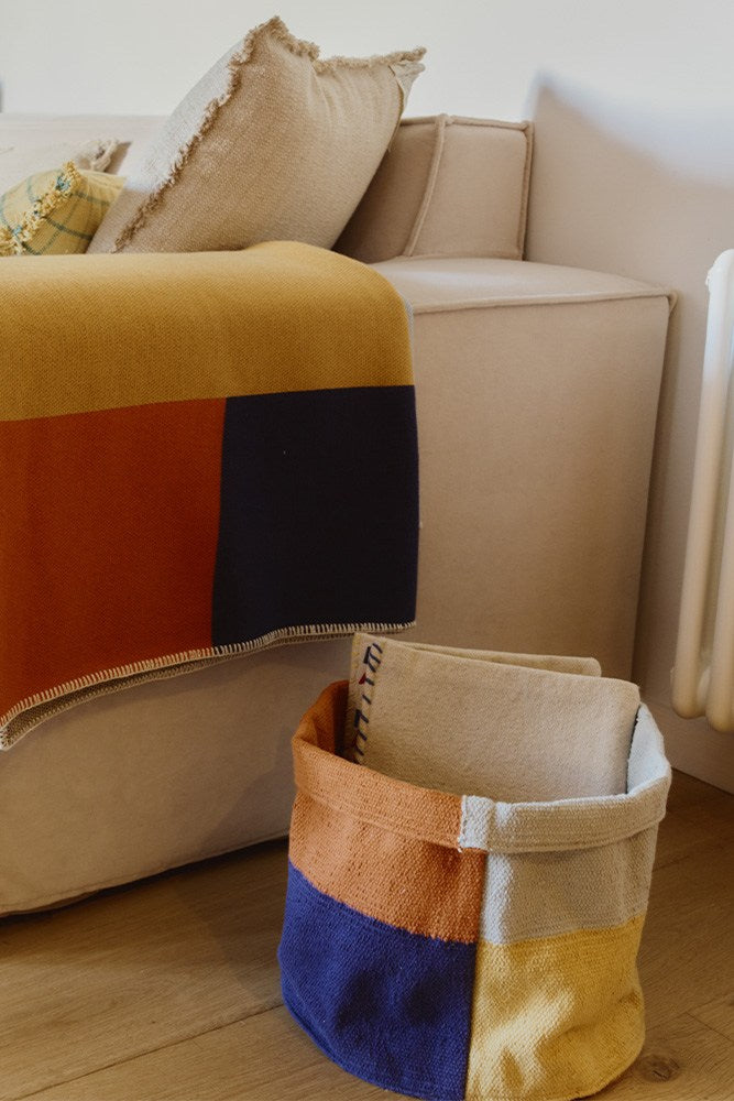 Lorena Canals Color Grid Yıkanabilir Oyuncak Ve Saklama Sepeti