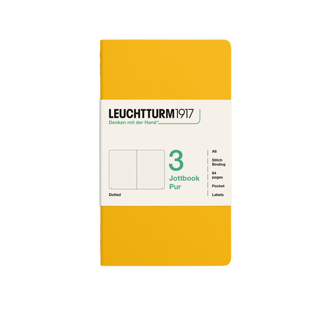 Leuchtturm1917 Jottbook Pur A6 64 Numaralandırılmış Sayfa Noktalı 3'Lü Paket Defter Sunflower 400722