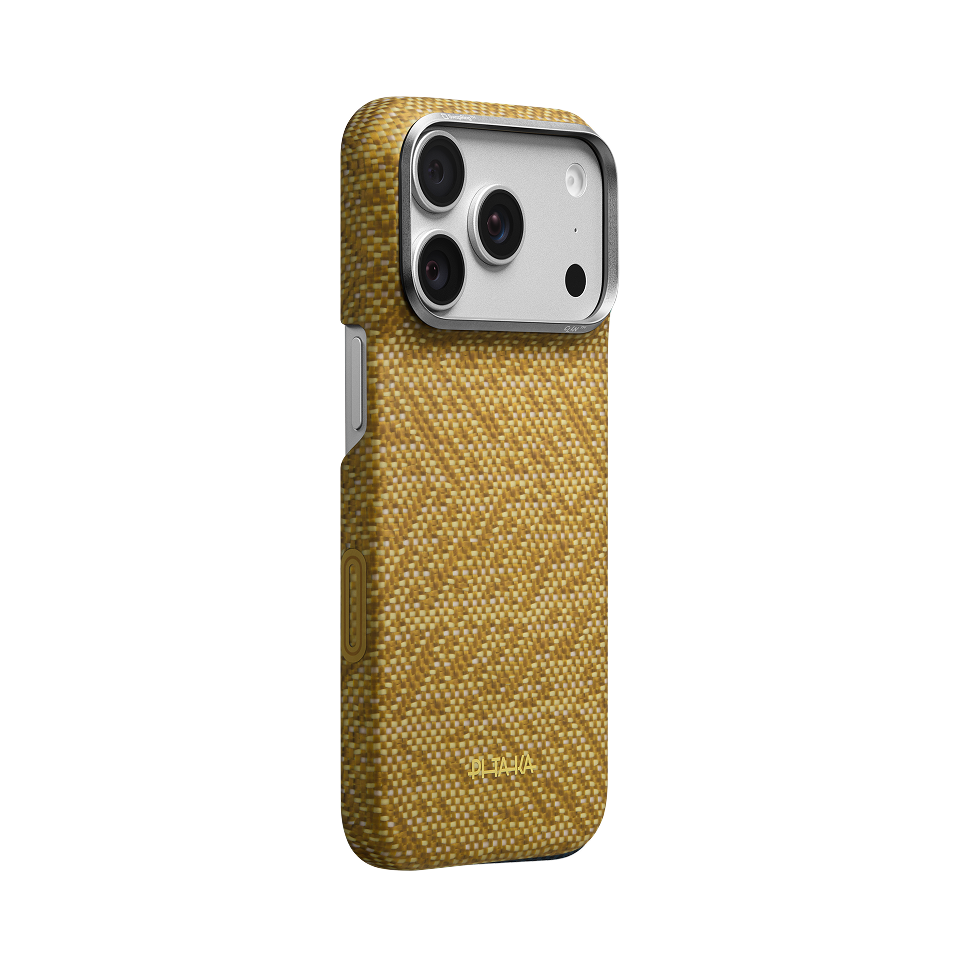 Iphone 18 Pro Karbon Kılıf Magsafe Uyumlu Aramid Fiber - Edge Golden Drift