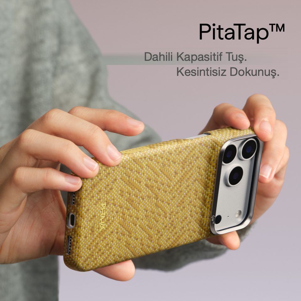 Iphone 18 Pro Karbon Kılıf Magsafe Uyumlu Aramid Fiber - Edge Golden Drift