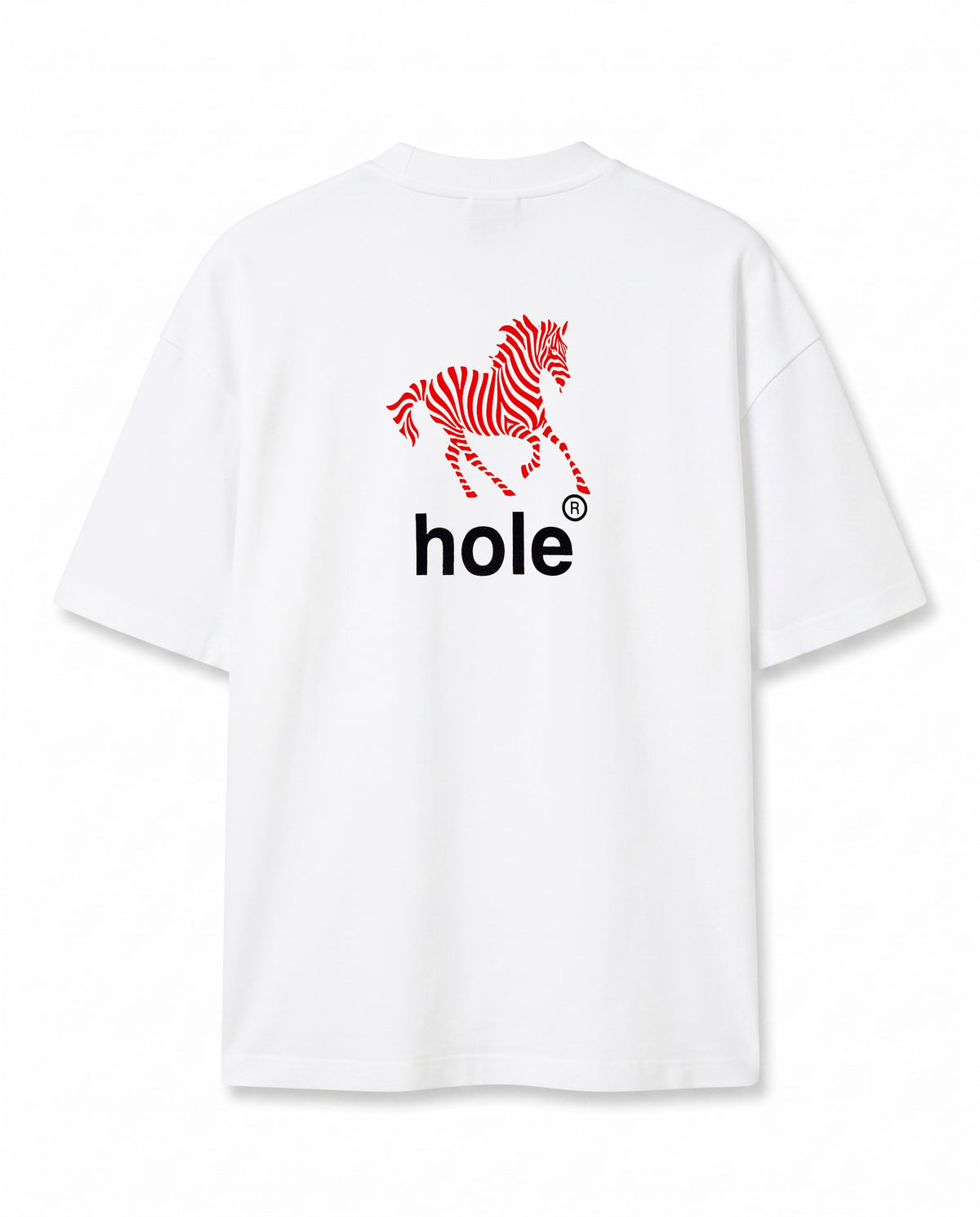 Zebra Logo Baskılı Ekru Oversize T-Shirt