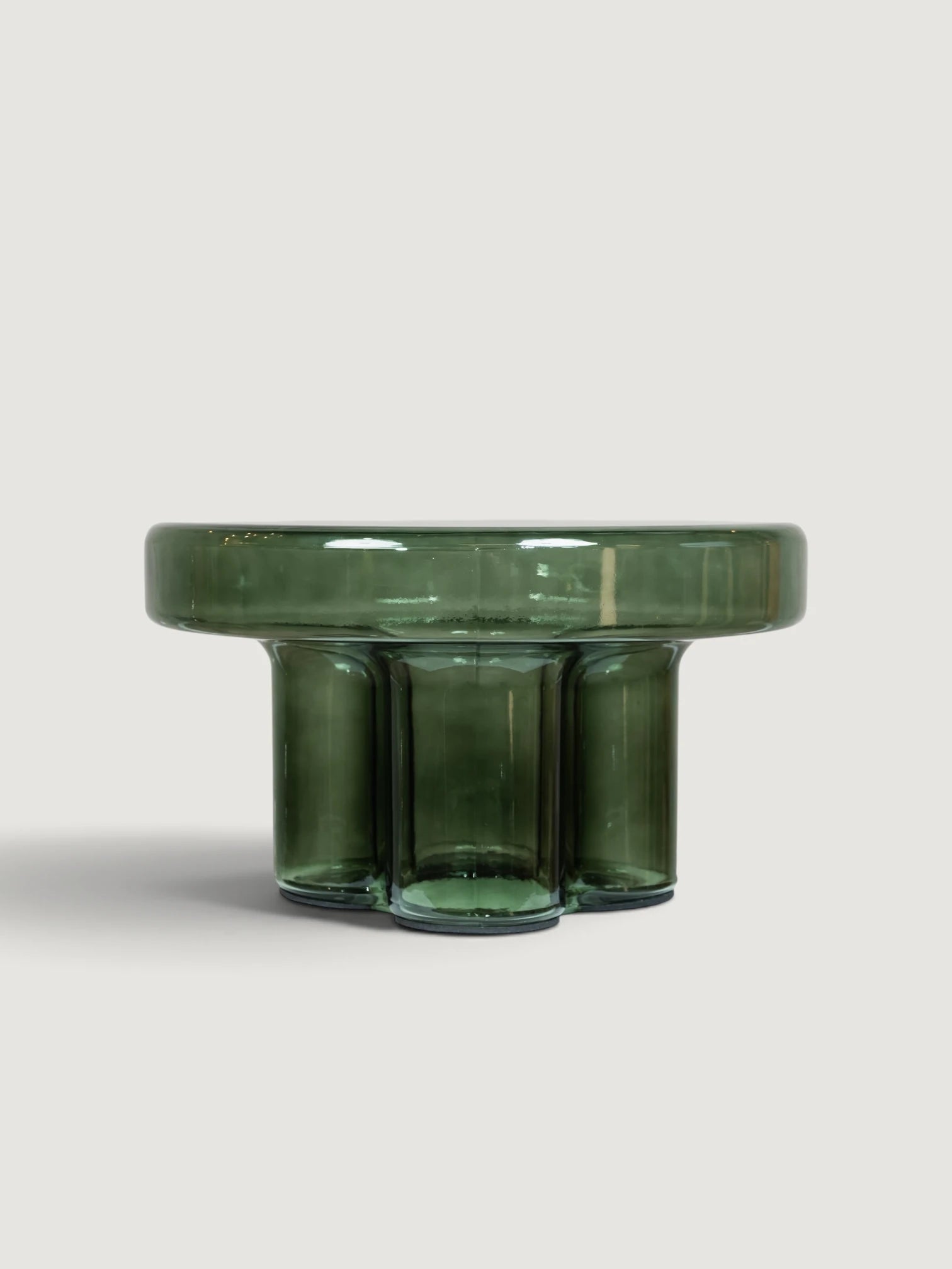 Vetrova Green Yuvarlak Cam Yan Sehpa-L