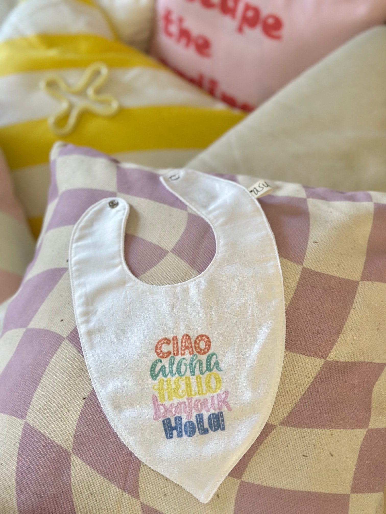 Asu Baby&Kids-Mix&Match 3'Lü Organik Pamuk Daisy Dama-Önlük-4-Milagron.com